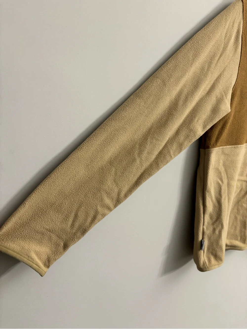 The North Face Men's Two-Tone Tan and Brown Half-Zip Fleece Pullover